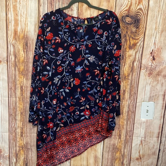 New Directions XL Floral Blouse & With Split Sleeve - Picture 1 of 9